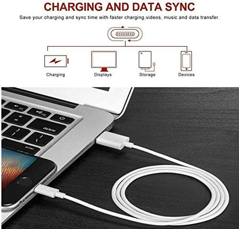 MFi Certified iPhone Charger Cable 5-Pack (3ft/3ft/6ft/6ft/10ft) - Fast USB Charging Cords for iPhone
