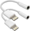 2pack Compatible Headphone Adapter Cable Cord for iPhone 11 12, Lightning to 3.5mm AUX Audio Jack Dongle