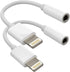 2pack Compatible Headphone Adapter Cable Cord for iPhone 11 12, Lightning to 3.5mm AUX Audio Jack Dongle