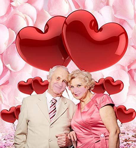 Valentine's Day Love Heart Photography Backdrops, 5x7ft Pink Rose Flowers Wedding Photo Background