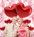 Valentine's Day Love Heart Photography Backdrops, 5x7ft Pink Rose Flowers Wedding Photo Background