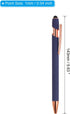 PATIKIL Ballpoint Pen with Stylus Tip, 6 Pack 2 in 1 Metal Pen Black Ink 1.0mm Medium Point for Touch Screens (Blue)