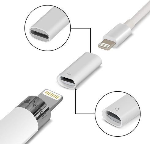 Jiunai 2 Pack Female to Female Adapter for Apple Pencil & iPad Pro - Lightning Charging Cable Adapters