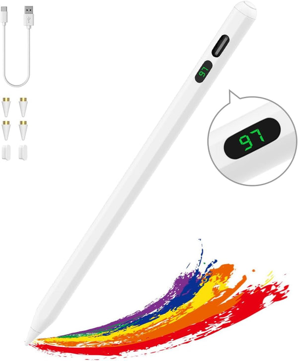 MoKo Stylus Pens for Touch Screens, Fast Charge Stylus for Apple iPad/iPhone/Samsung, White