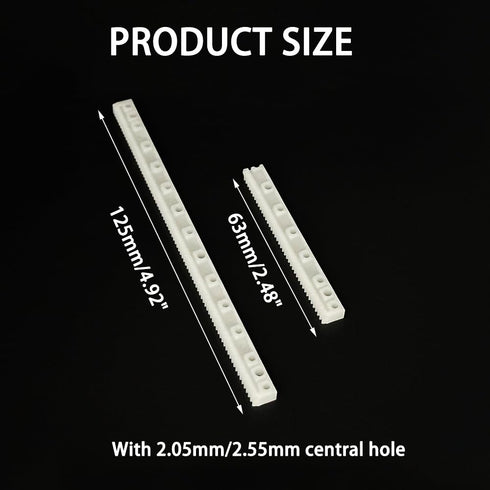 Gracilaria 20PCS 0.5 (20, 63x7x4mm/125x7x4mm) RC Toy Module Plastic Gear Rack Connecting Rod Pinion Transmission Rod