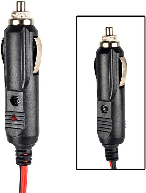 UAYESOK Mobile Transceiver Car Charger Cable - 12V DC Power Cigarette Lighter with LED Lights for Kenwood Icom