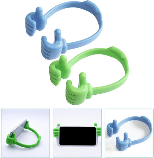 POPETPOP 2pcs Thumb Gesture Cell Phone Stands Adorable Smartphone Holders for Desk Use Portable Phone Supports Blue