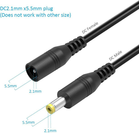 Belker 12 Volt Power Extension Cable Cord for CCTV IP Security Camera Indoor Wireless IP Camera Standalone DVR Baby Monitor Router, 2 Pack DC 5.5mmx2.1mm DC Extension Power Adapter Supply Cable 3&6FT
