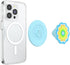 Kaleidoscope Blue PopSockets Round Phone Grip, Compatible with MagSafe, Adapter Ring Included