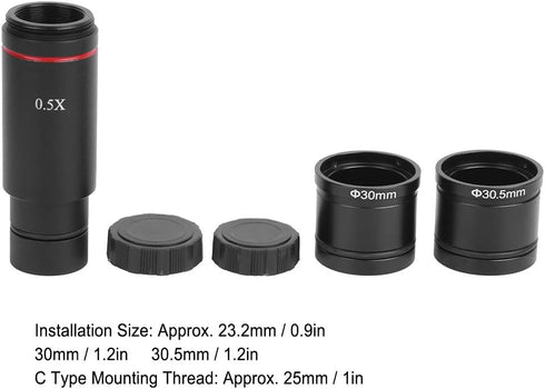 Garosa Microscope Adapter, 0.5X C Mount Lens Adapter for Microscope Camera, Compatible with CCD Interface Shrink Lens