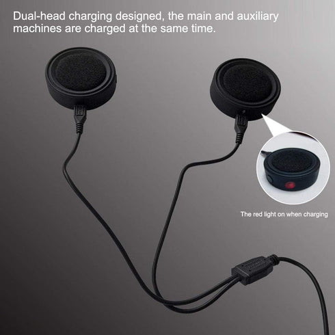 KIMISS BT17 Motorcycle Helmet Bluetooth Headset - Waterproof Stereo Music Headphones for Hands-Free Riding.