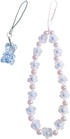 Meefisher 2 PCS Blue Bear Flower Beaded Mobile Phone Charms Lanyard Aesthetic Sweet