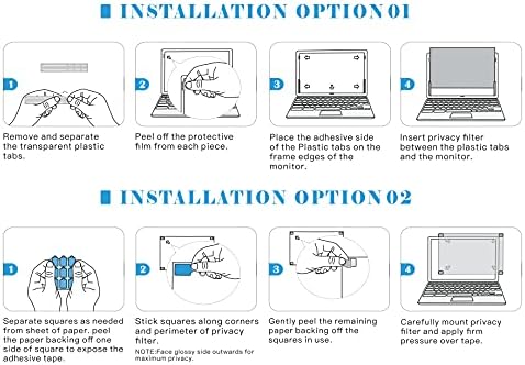 FILMEXT 15.6 inch Laptop Privacy Screen Filter, Anti-Spy, Anti-Glare, Anti Blue Light for Asus, Acer, Dell, Toshiba