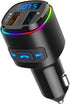 Upgraded Criacr V5.0 Bluetooth FM Transmitter for Car, QC3.0 Charge & 7 RGB Color LED Backlit Adapter