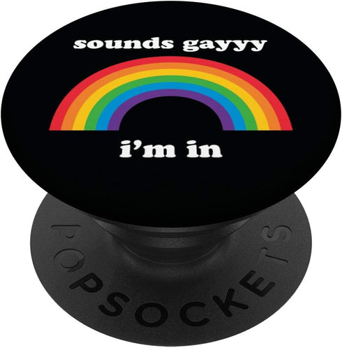 Sounds Gay Funny LGBT Pride Stuff Queer LGBTQ Retro Rainbow PopSockets Swappable PopGrip