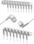 50 Pack Earbuds Bulk for School, Wired in-Ear Class Set, 3.5mm White