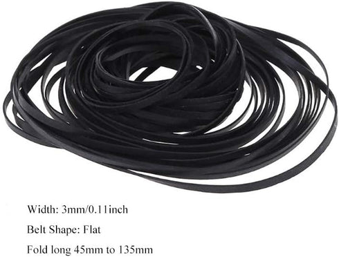 Cassette Tape Machine Recorder Rubber Belt, 50Pcs Maintenance Mix Flat for Recorders, CD-ROM, Video Machines