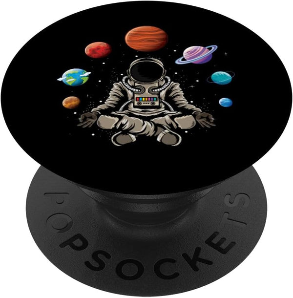 Astronaut Doing Yoga in the Universe - Space Galaxy PopSockets Standard PopGrip
