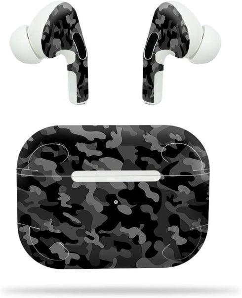 MightySkins Black Camo Compatible Vinyl Decal Wrap Cover for Apple Airpods Pro - Durable and Easy to Apply