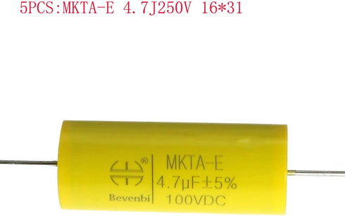 MEETOOT 5pcs Audio Frequency Divider MKTA-E 4.7J100V Polypropylene Capacitor for Audio Amplifier