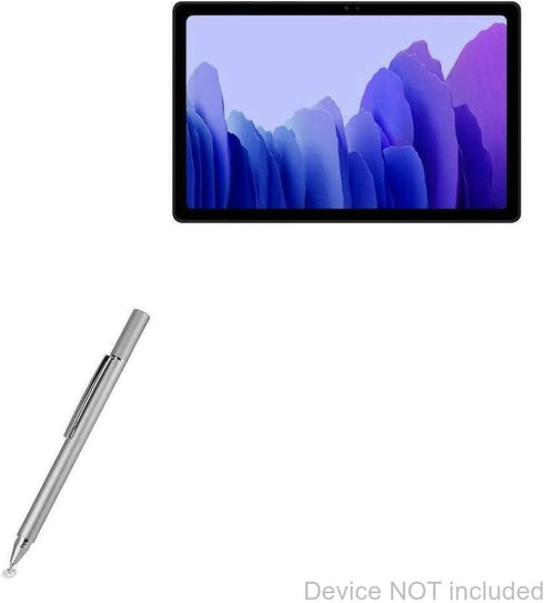 BoxWave FineTouch Stylus Pen for Samsung Galaxy Tab A7 (7.0 in) - Super Precise Metallic Silver Stylus