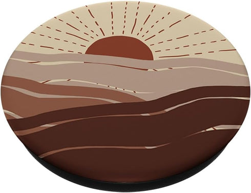 Minimal Maroon Nude Sunset Retro Abstract Art Boho Aesthetic PopSockets Standard PopGrip