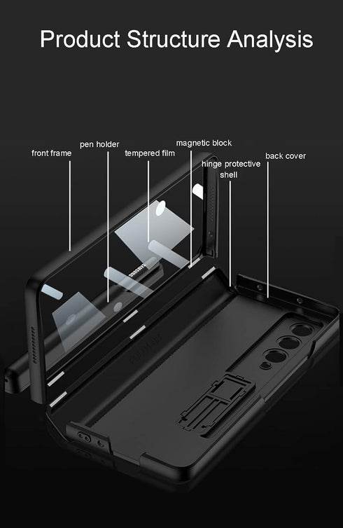 Compatible Case for Samsung Galaxy Z Fold 4 5G - 9H Screen Protector with Hinge Protection and Kickstand