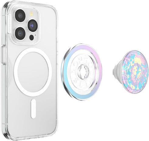 PopSockets Round Phone Grip Compatible with MagSafe, Adapter Ring Included, Wireless Charging Compatible - Marble Swirl