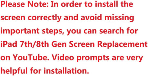 iPad 7th/8th Gen Screen Replacement Digitizer 10.2 Inch Touch Glass, Repair Kit with Home Button, for A2197 A2198 A2200