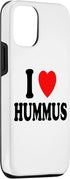 I Heart (Love) Hummus Designs 12/12 Hummus iPhone Pro I Heart (Love) Chickpeas Dipping Vegan Vegetarian Case