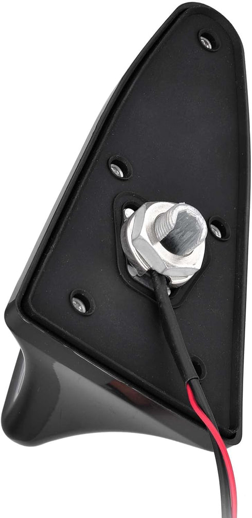 SZSAUTO 12V Shark Fin Amplified FM AM Car Radio Antenna, Vehicle Roof Mount Replacement Antenna with Power Wire for Car