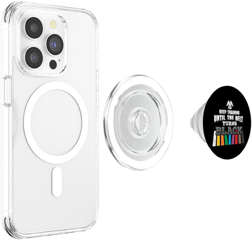 Karate Taekwondo - Keep Training Until The Belt Turns Black PopSockets MagSafe PopGrip for iPhone