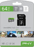 PNY 64GB Elite Class 10 U1 microSDXC Flash Memory Card - 100MB/s, Full HD, UHS-I (Pack of 1)