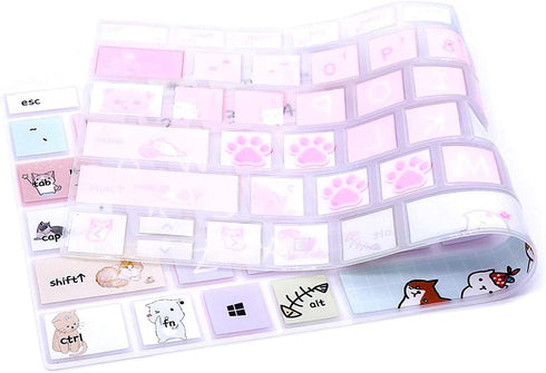 Silicone Keyboard Cover Skin for Microsoft Surface Pro 7/6/5, US Layout, Cute Cat Design