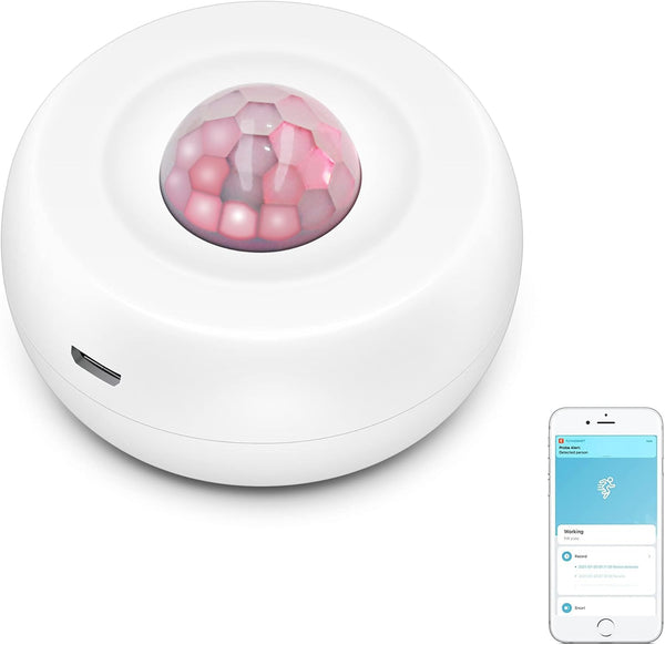 WiFi Smart Motion Sensor, Wireless Infrared Home Security System with Free App Alerts, No Hub Required