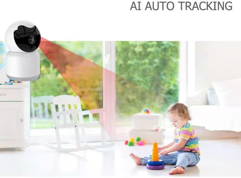 Tuya 3MP Indoor Pan-Tilt Smart Camera for Home Security, Motion Tracking, 2-Way Audio, Compatible with Alexa & Google