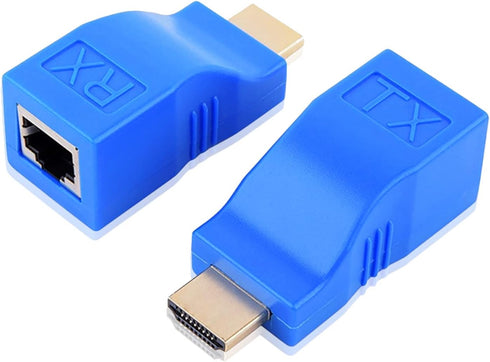 XMSJSIY HDMI Extender, HDMI to RJ45 Converter Repeater Over Cat 5e/6, 1080p up to 30m for HDTV, PS4