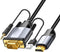 Tianle VGA to HDMI Adapter Cable with 3.5mm Audio, 1m/3.3FT Active Male VGA