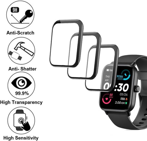 3D Screen Protector for IDW19 1.8” MILOUZ, aeac, KALINCO, Quican, Hoowel, VERYFIT Smart Watch (Answer/Make Calls)
