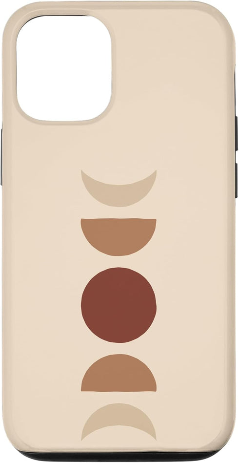 Phases of Moon Boho Beige Rust Red Burnt Orange Case for iPhone 12/12 Pro