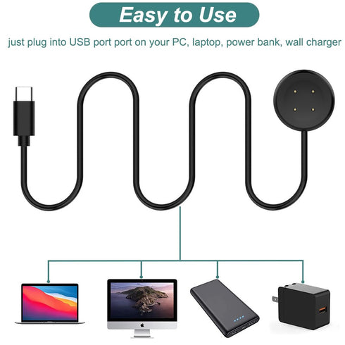 Kissmart Charger Cable for Google Pixel Watch 2 - Magnetic Charging Cable Cord (1, Black)