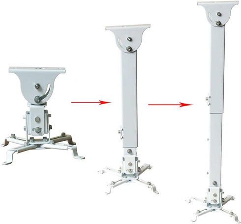 VideoSecu 26.7" 44 lbs (20 PJ2W 1CA Swivel Tilt Universal Projector Ceiling Mount Bracket Fits Flat and Vaulted Ceiling