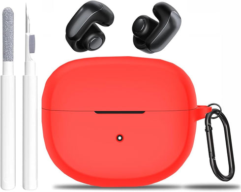 for New Bose Ultra Open Earbuds Case with Cleaner Kit 2024, Soft Silicone Shockproof Protective Cover Skin with