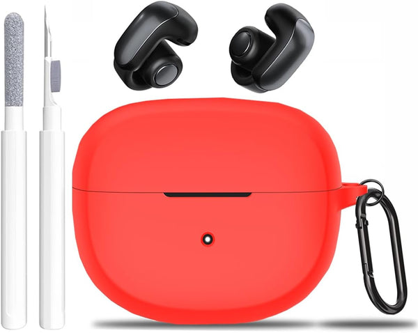 for New Bose Ultra Open Earbuds Case with Cleaner Kit 2024, Soft Silicone Shockproof Protective Cover Skin with