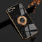 Omorro for Black iPhone 8 Plus/iPhone 7 Plus Case, Ring Holder with 360 TPU Rotation Kickstand, Glitter Plating Rose