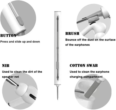 Multi-Function Earphone Cleaner Kit, Perfect Cleaner Pen for Phone Charging Port, Earbuds, Headphones, iPod, iPad