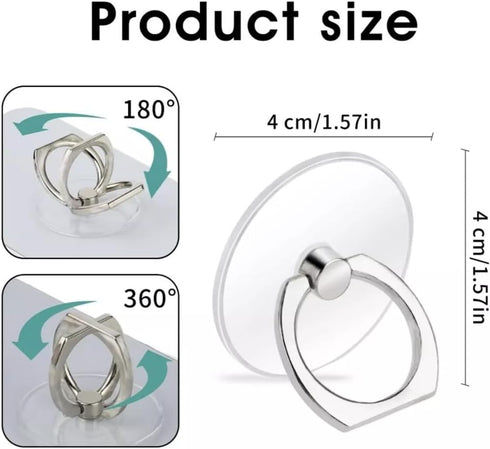 ralhaywi Holder,4pcs 360 Cell Phone Ring Grips Stand Rotation Universal Finger Grip Kickstand for All