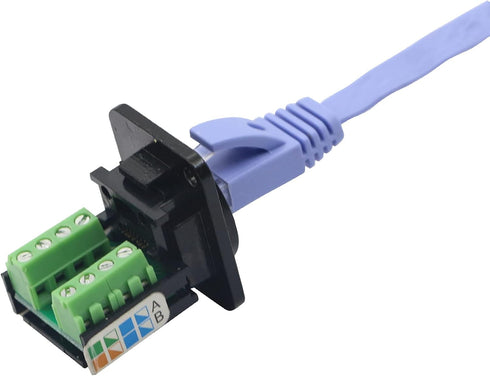 RJ45/8P8C D-Type Panel Mount Ethernet Extender Cat5E Terminal Solderless Network Adapter with Screw
