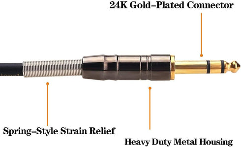 Tisino 1/4 to RCA Cable, Quarter inch TRS to RCA Audio Cable 6.35mm Stereo Jack to Dual RCA Insert Cable