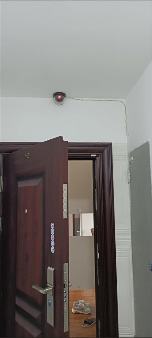 Othmro Fake Security Camera, Plastic Dummy Dome CCTV, Battery Powered Surveillance System for Home, Black 1Pcs